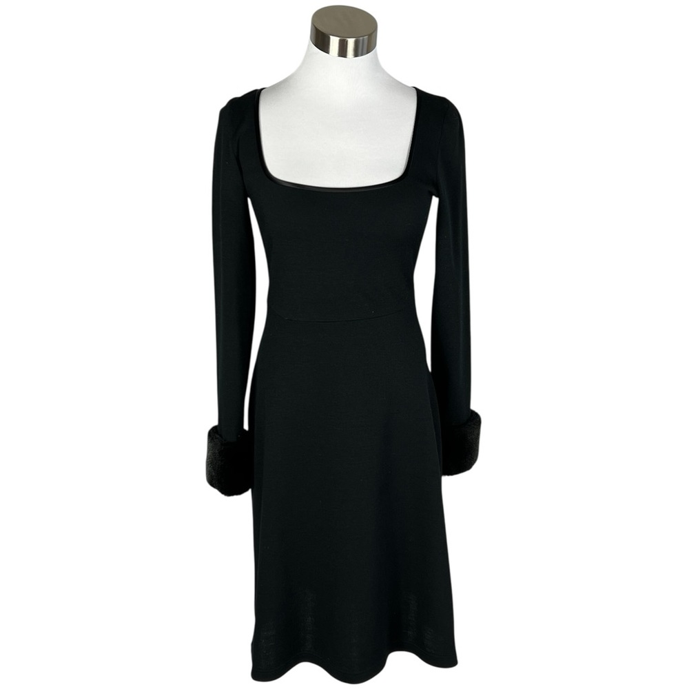 Heidi Heidi Wiesel Bergdorf Goodman Vintage Long Sleeve Dress w/ Faux Fur Small